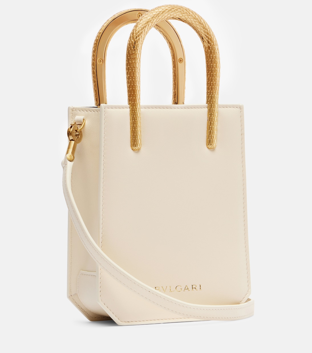 Serpentine Small embellished  leather tote bag | Bvlgari