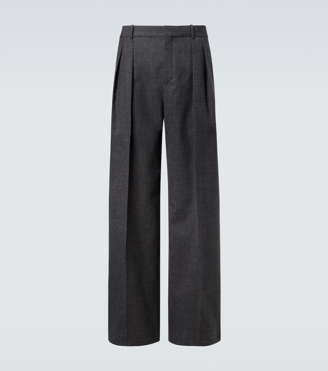Low-rise wool chiné wide-leg pants | Saint Laurent