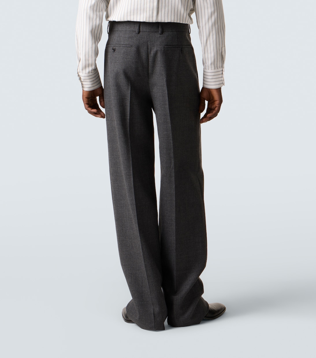 Low-rise wool chiné wide-leg pants | Saint Laurent