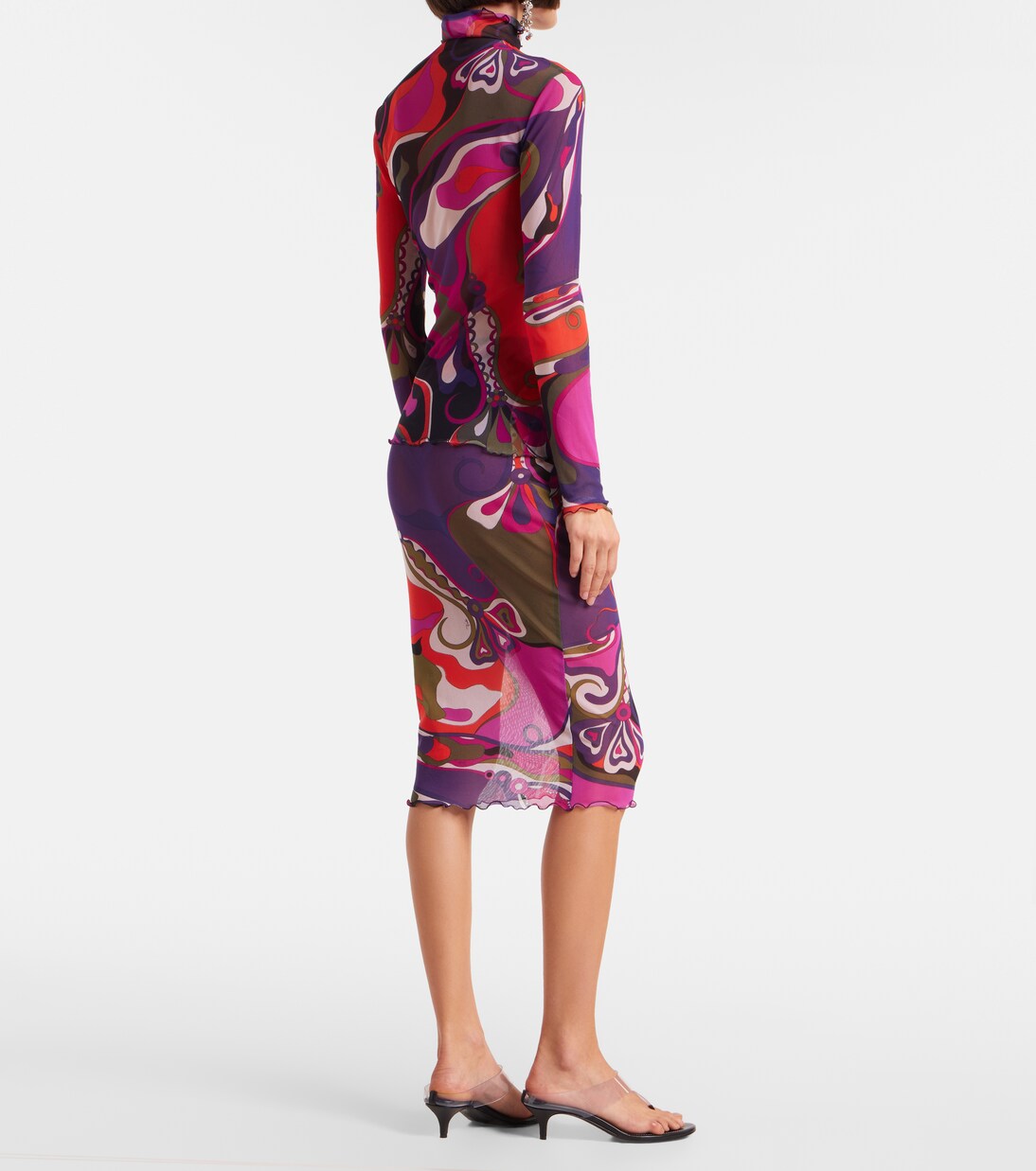 Orchidee mesh pencil skirt | Pucci