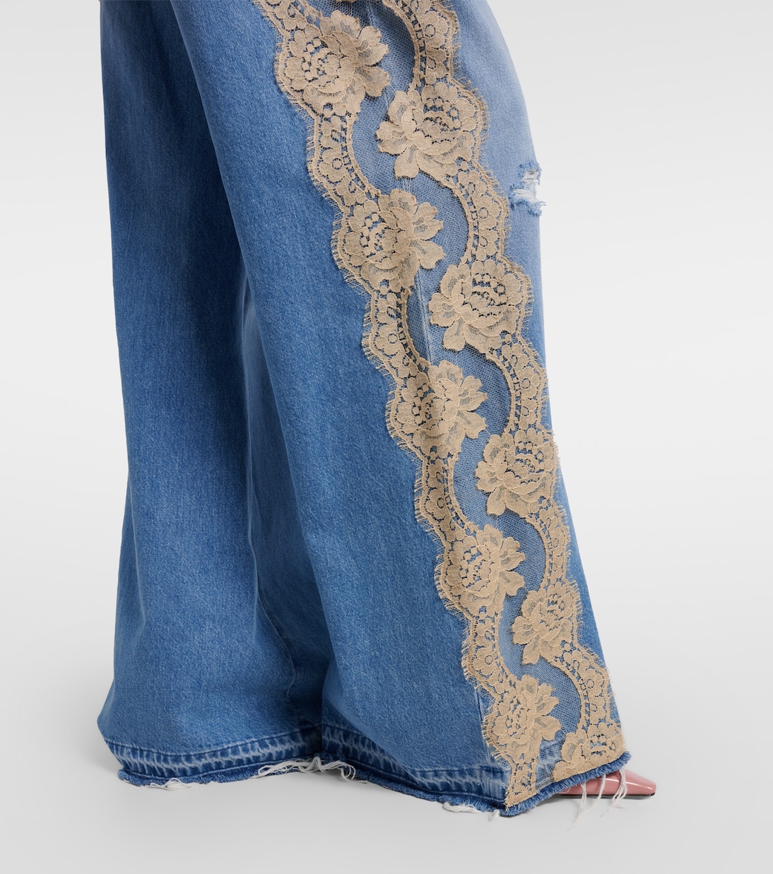 Wide-Leg Jeans mit Spitze | Dolce&Gabbana