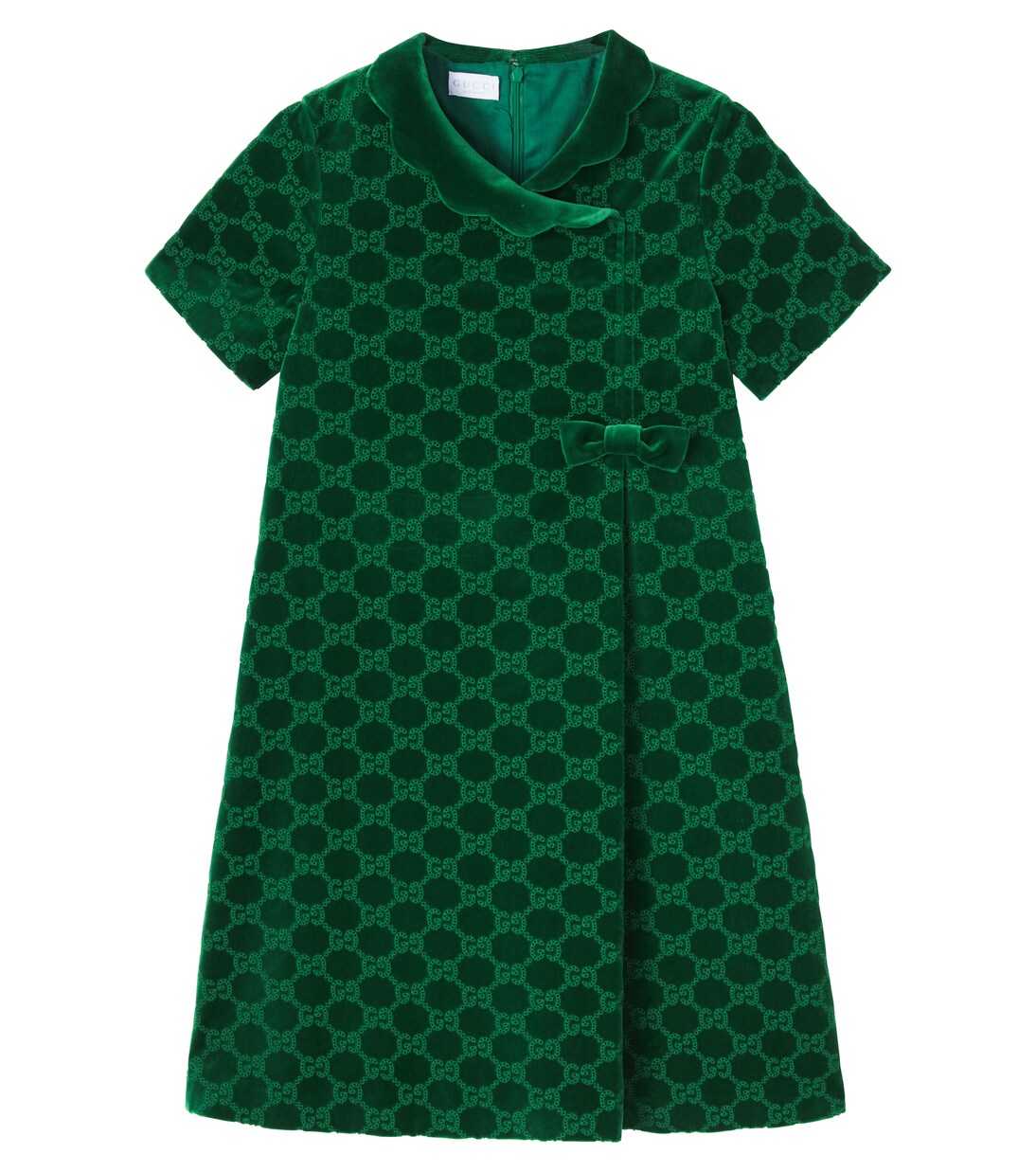 GG cotton velvet dress in green - Gucci Kids | Mytheresa