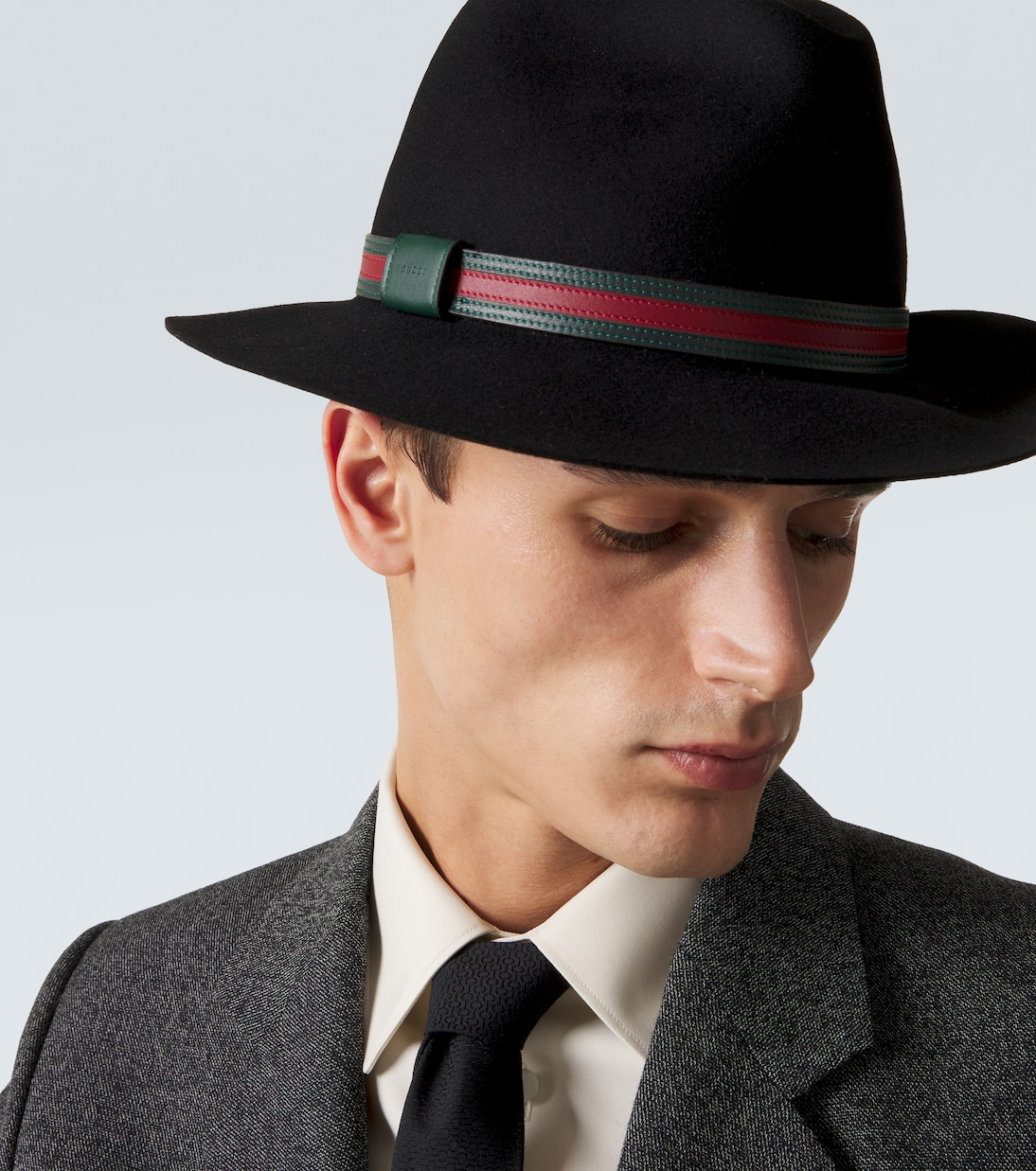 Web Stripe wool Panama hat | Gucci