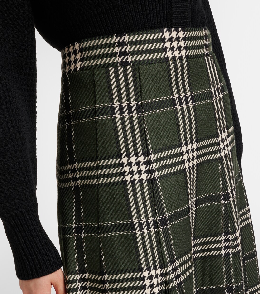 Kensie checked wool-blend midi skirt | Emilia Wickstead