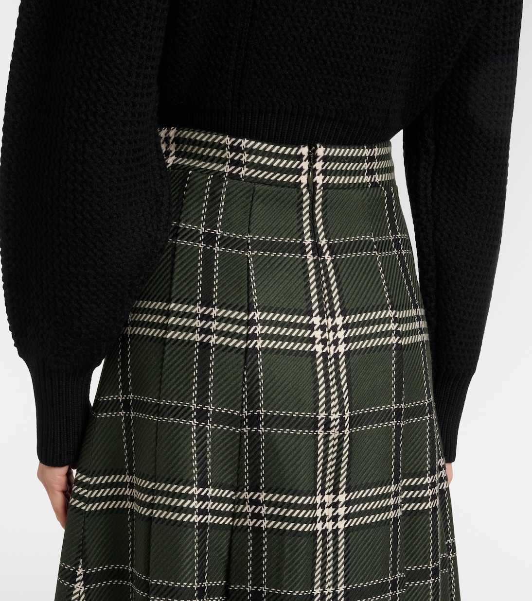 Kensie checked wool-blend midi skirt | Emilia Wickstead
