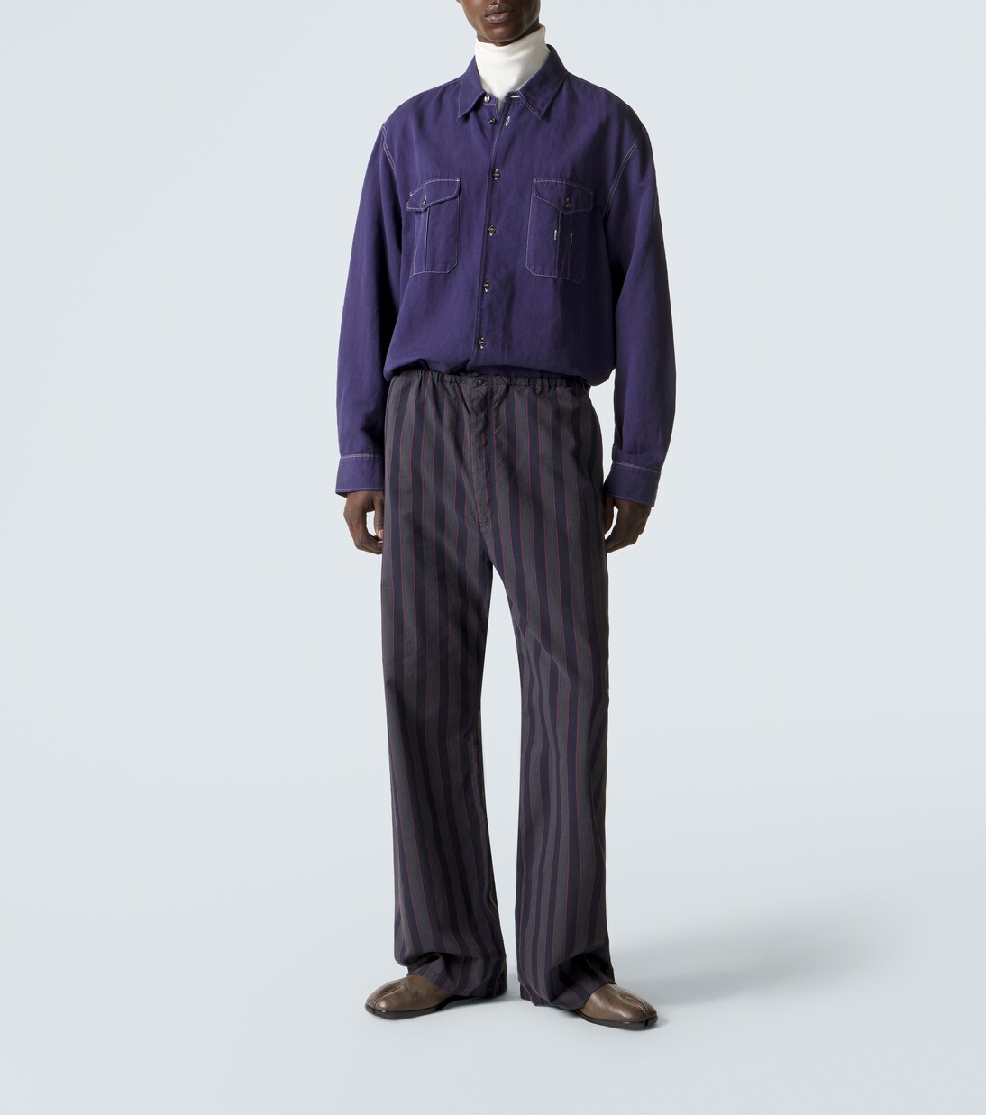 Striped cotton wide-leg pants | Maison Margiela