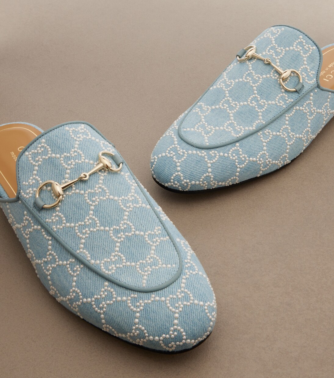 Mules Princetown Horsebit in denim GG   | Gucci