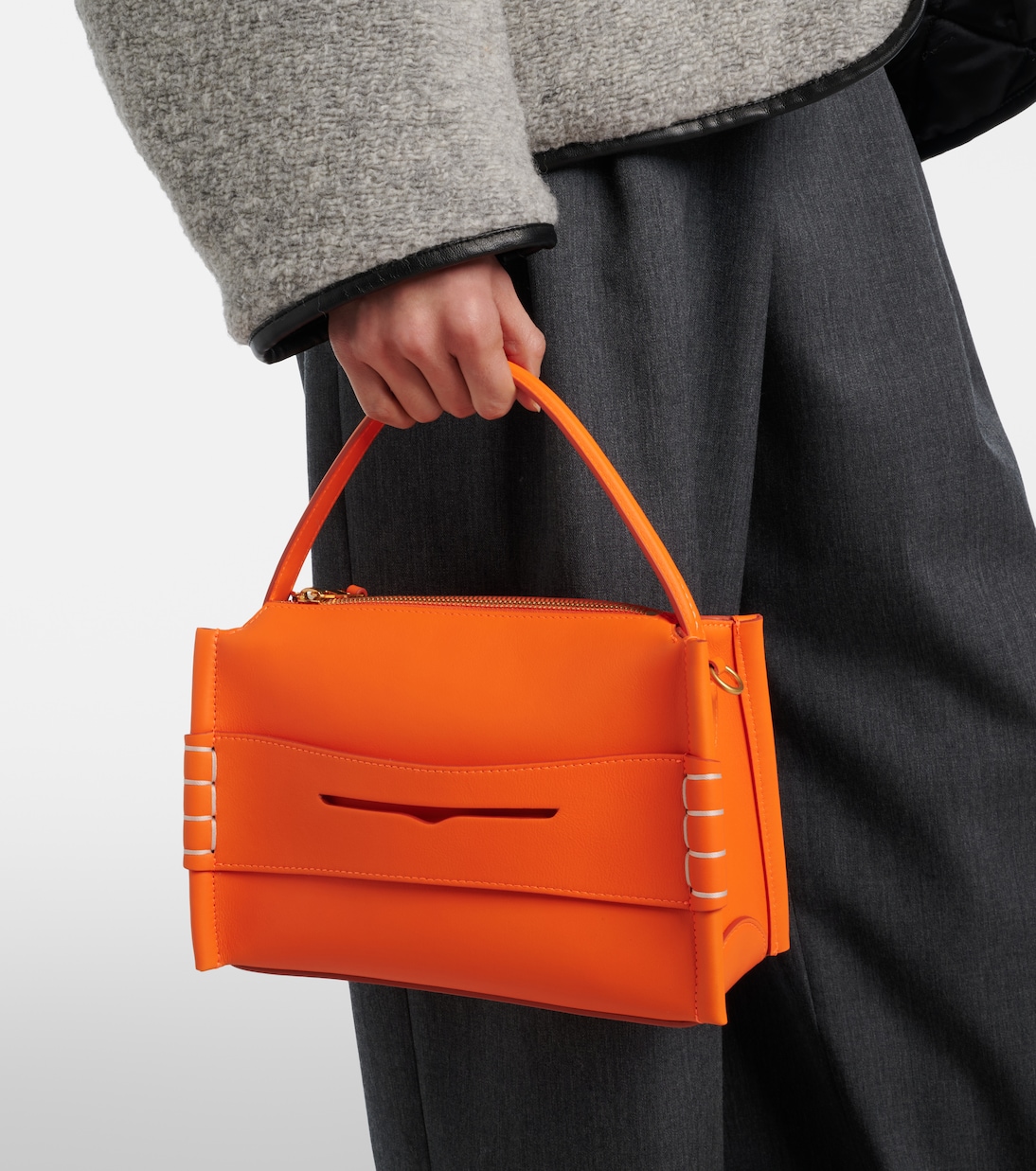 Loafer leather top-handle bag | JW Anderson