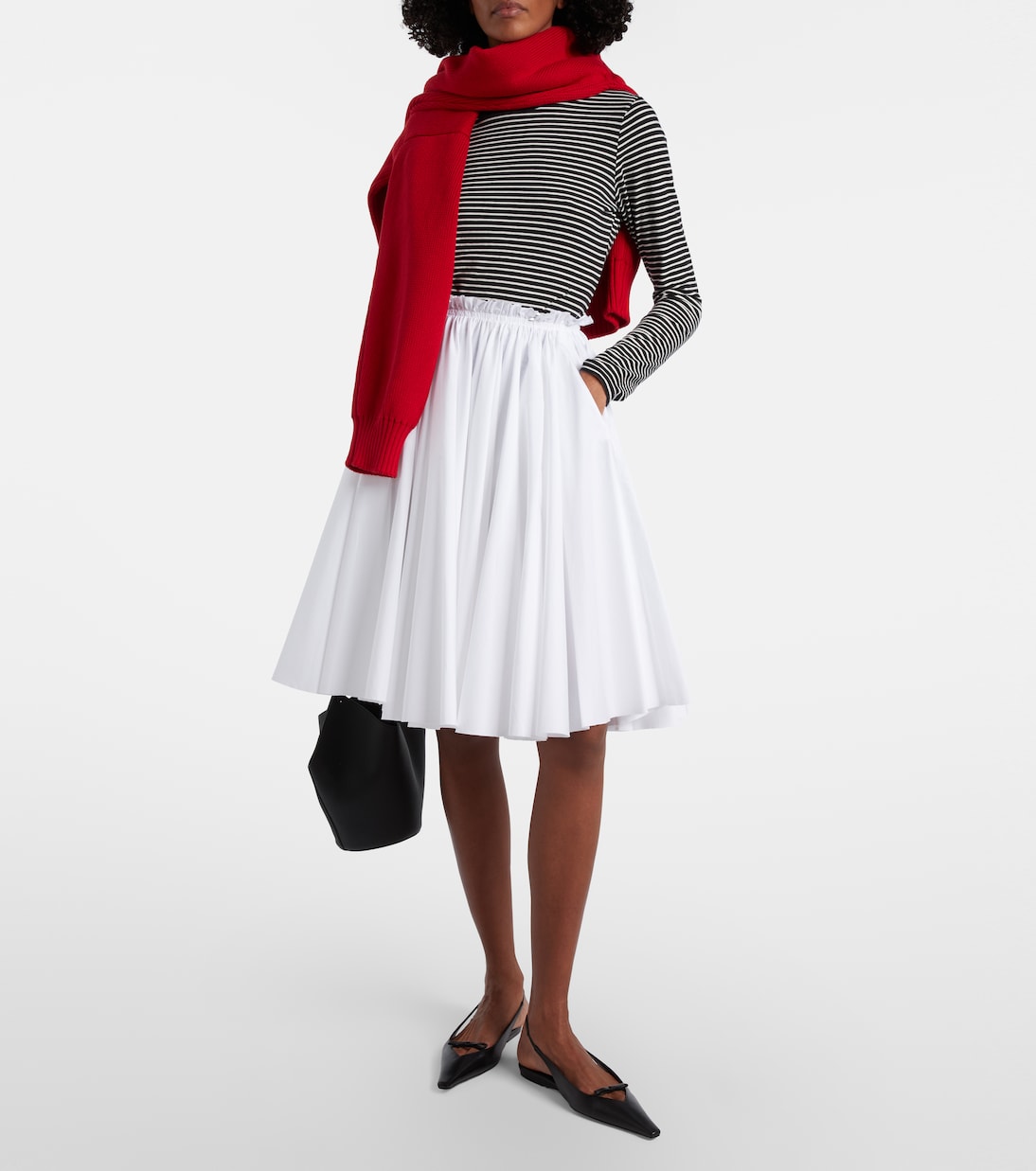 Corolla gathered cotton midi skirt | Ami Paris
