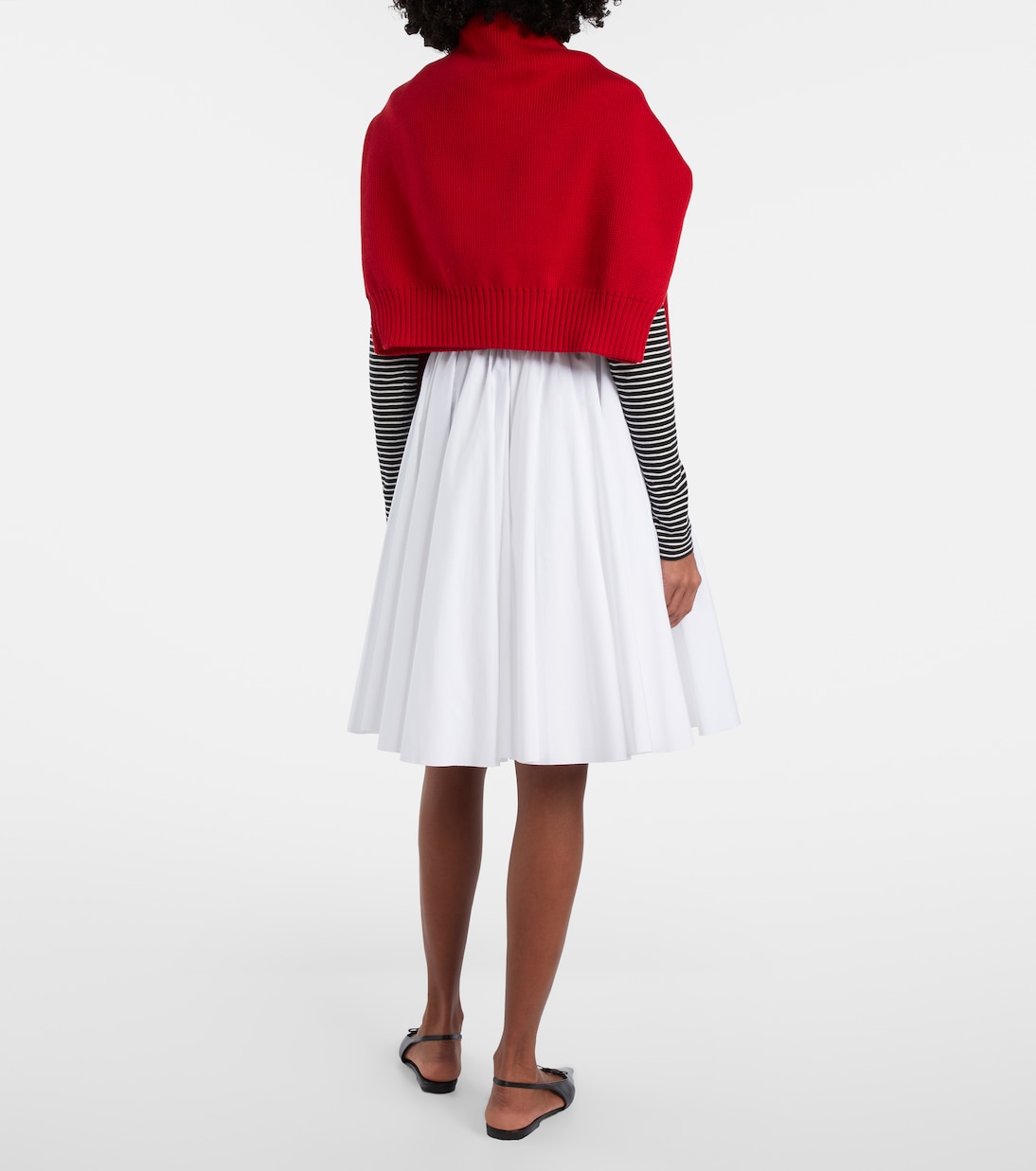 Corolla gathered cotton midi skirt | Ami Paris