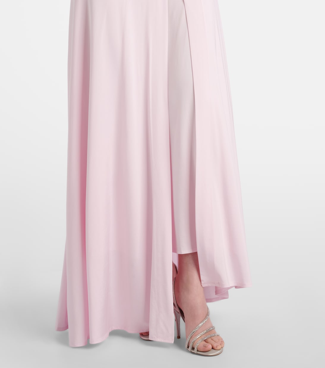 Ruched asymmetric jersey maxi dress | Self-Portrait