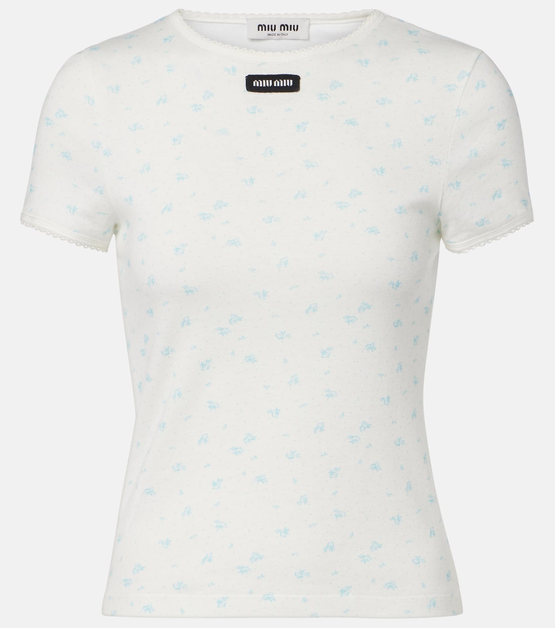 Floral cotton jersey T-shirt | Miu Miu