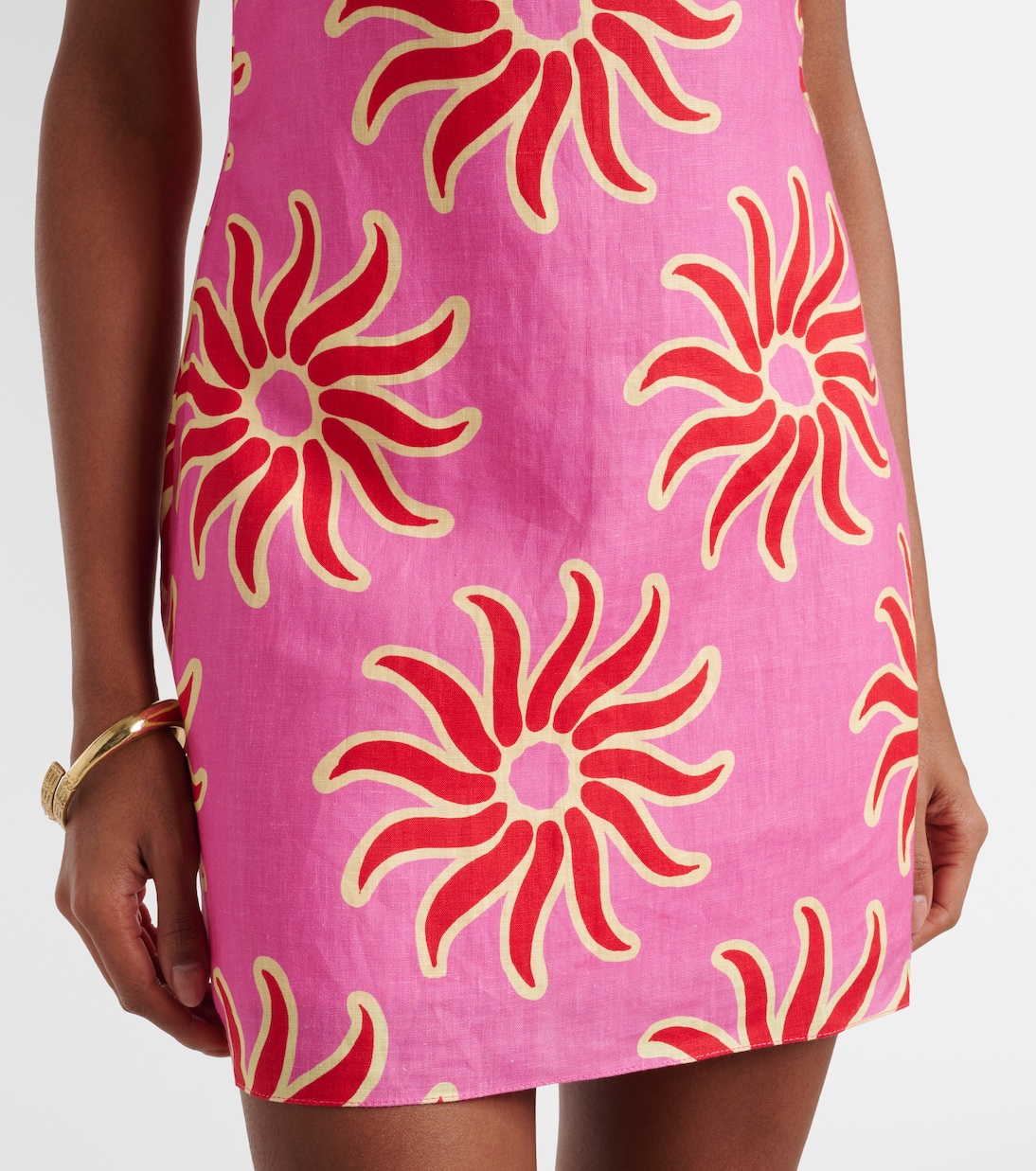 Vestido corto Clara de lino estampado | Cala de la Cruz