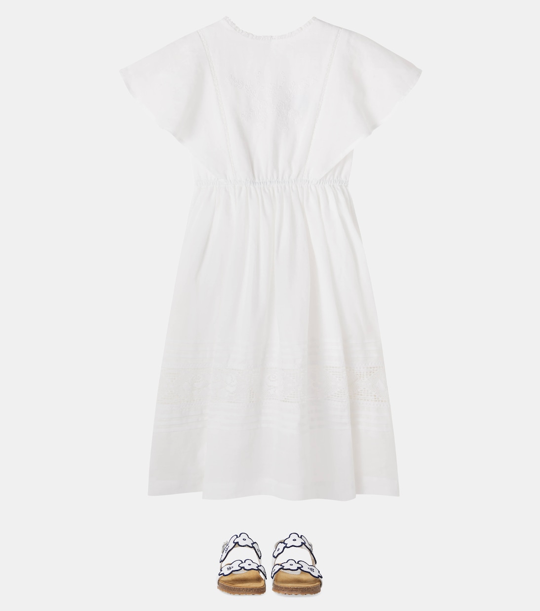 Emilie embroidered ramie dress | C'era Una Volta