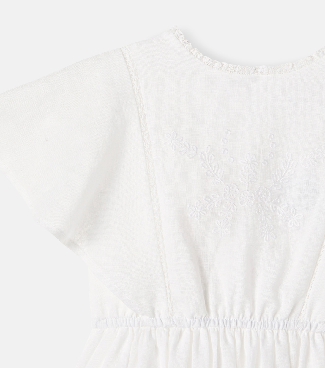 Emilie embroidered ramie dress | C'era Una Volta