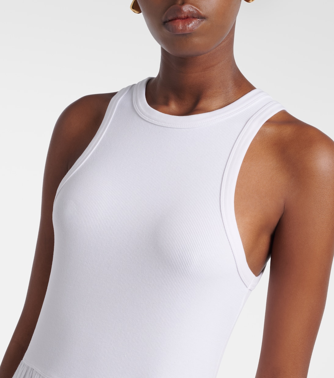 Vestido largo en mezcla de algodón con encaje | Polo Ralph Lauren