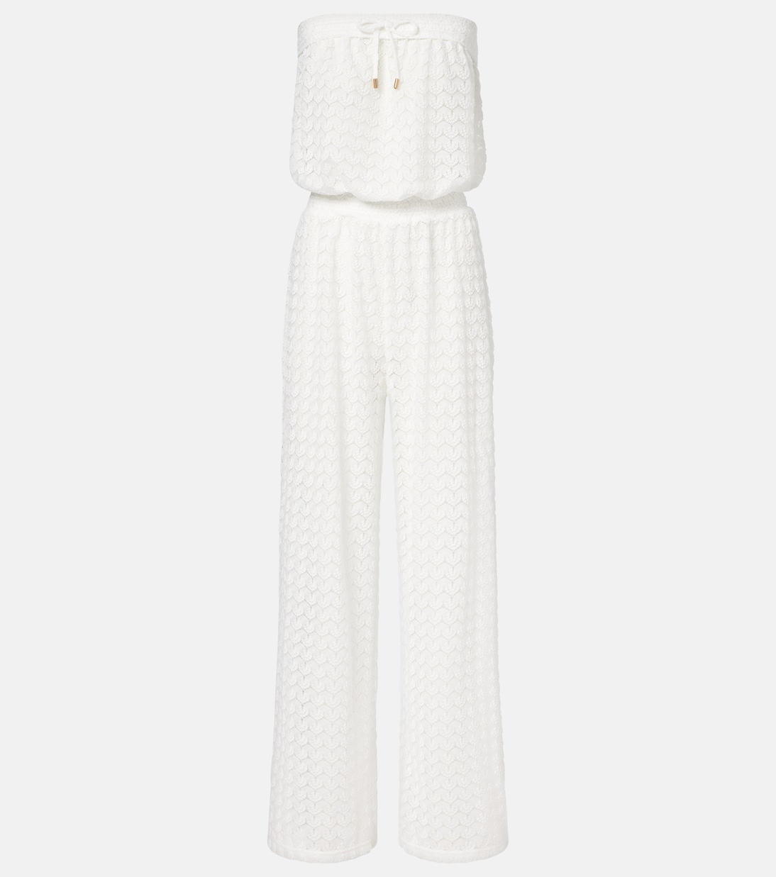 Viv sheer pointelle cotton-blend jumpsuit | Melissa Odabash