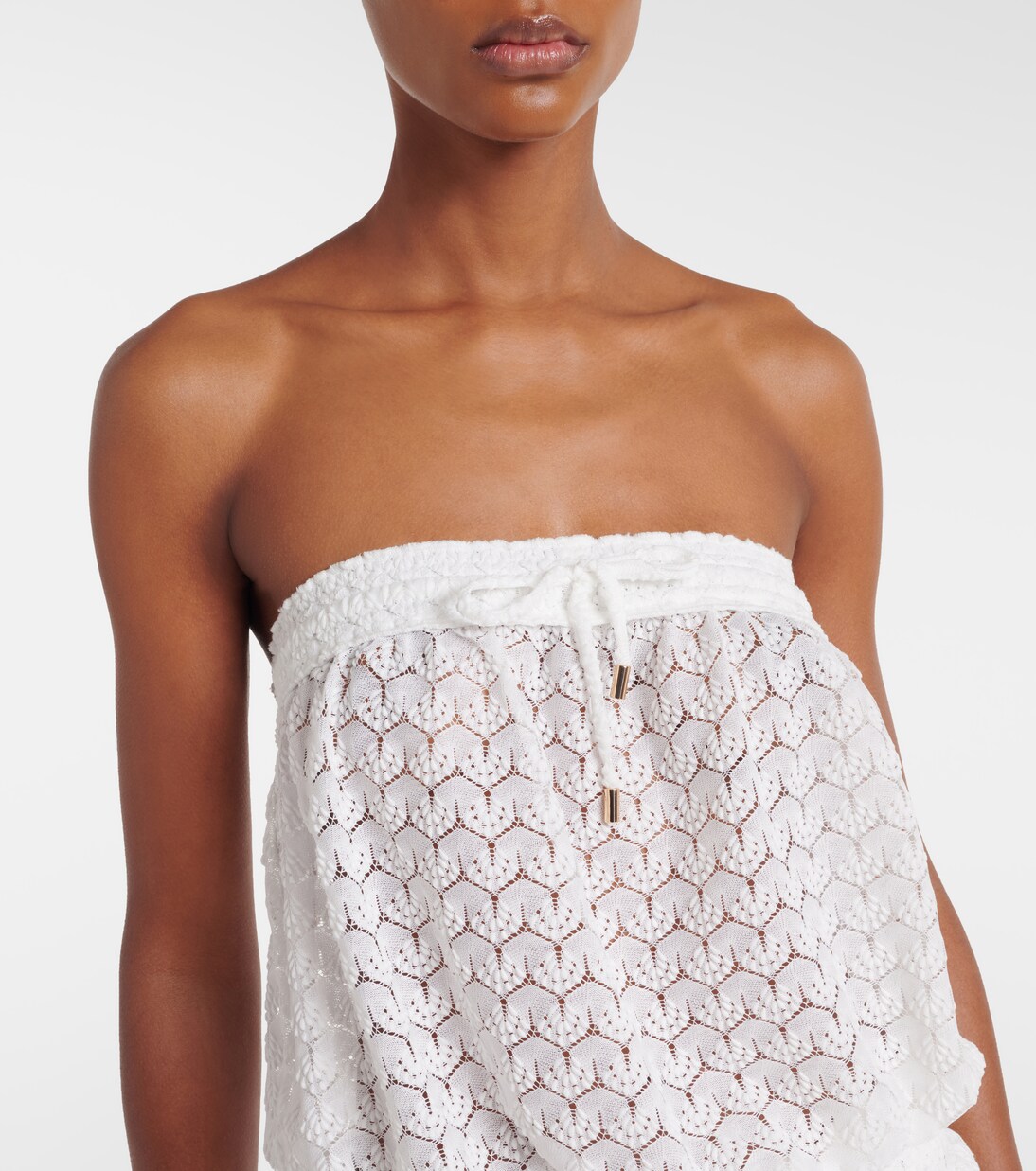 Viv sheer pointelle cotton-blend jumpsuit | Melissa Odabash