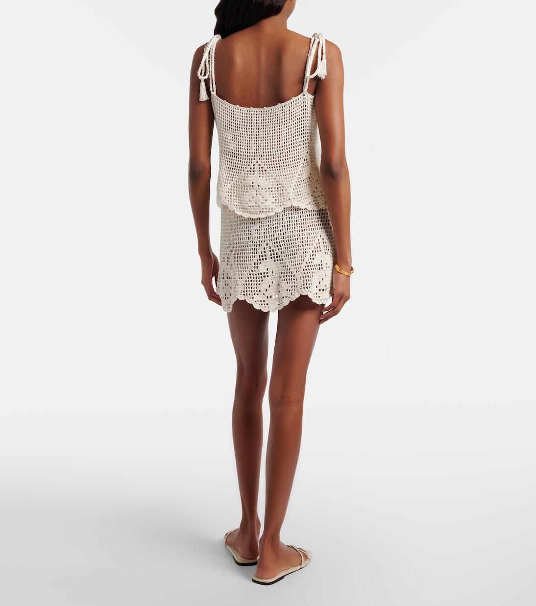 Rose crochet cotton miniskirt | Anna Kosturova