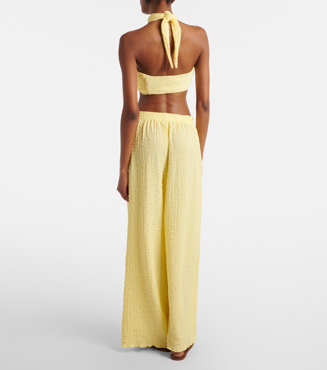 Mika seersucker wide-leg pants | Jade Swim