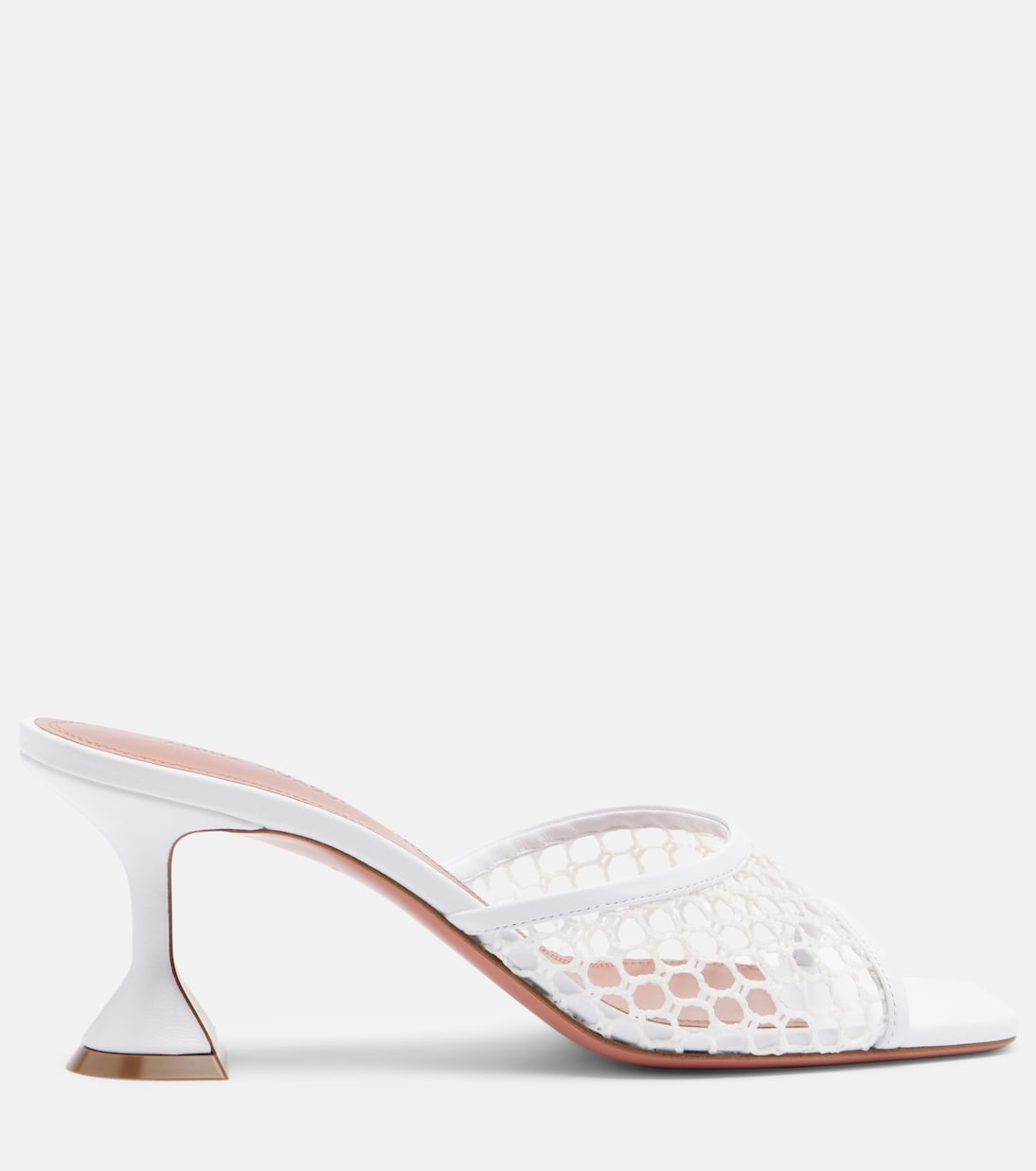 Lupita leather-trimmed mesh mules | Amina Muaddi