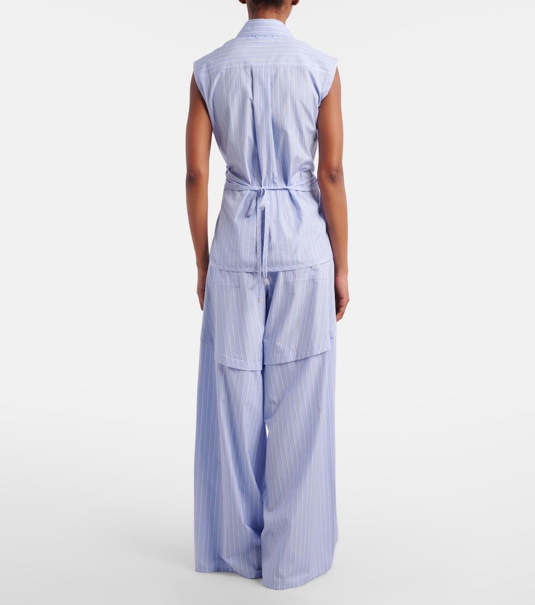 Paula's Ibiza striped cotton poplin wide-leg pants | Loewe