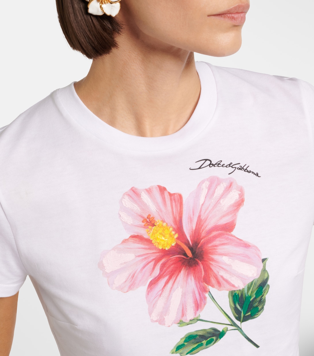 Bedrucktes Cropped-Top aus Baumwolle  | Dolce&Gabbana