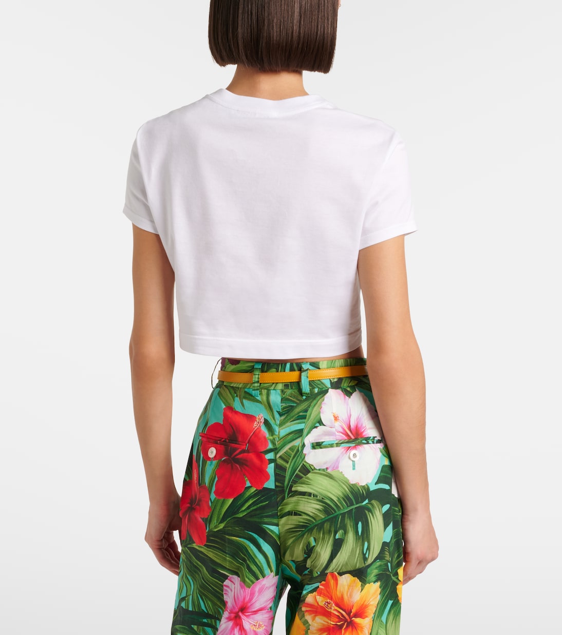 Bedrucktes Cropped-Top aus Baumwolle  | Dolce&Gabbana