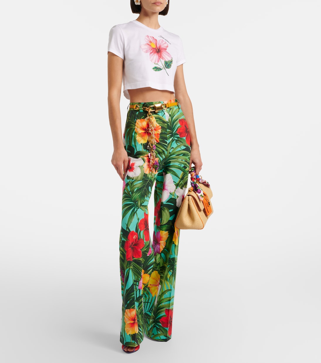 Bedrucktes Cropped-Top aus Baumwolle  | Dolce&Gabbana