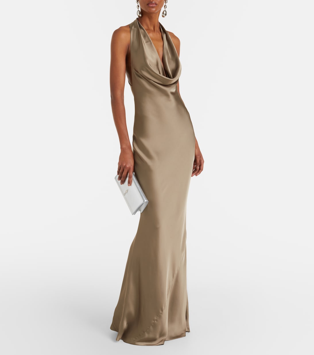 Abito lungo in raso halterneck | Norma Kamali