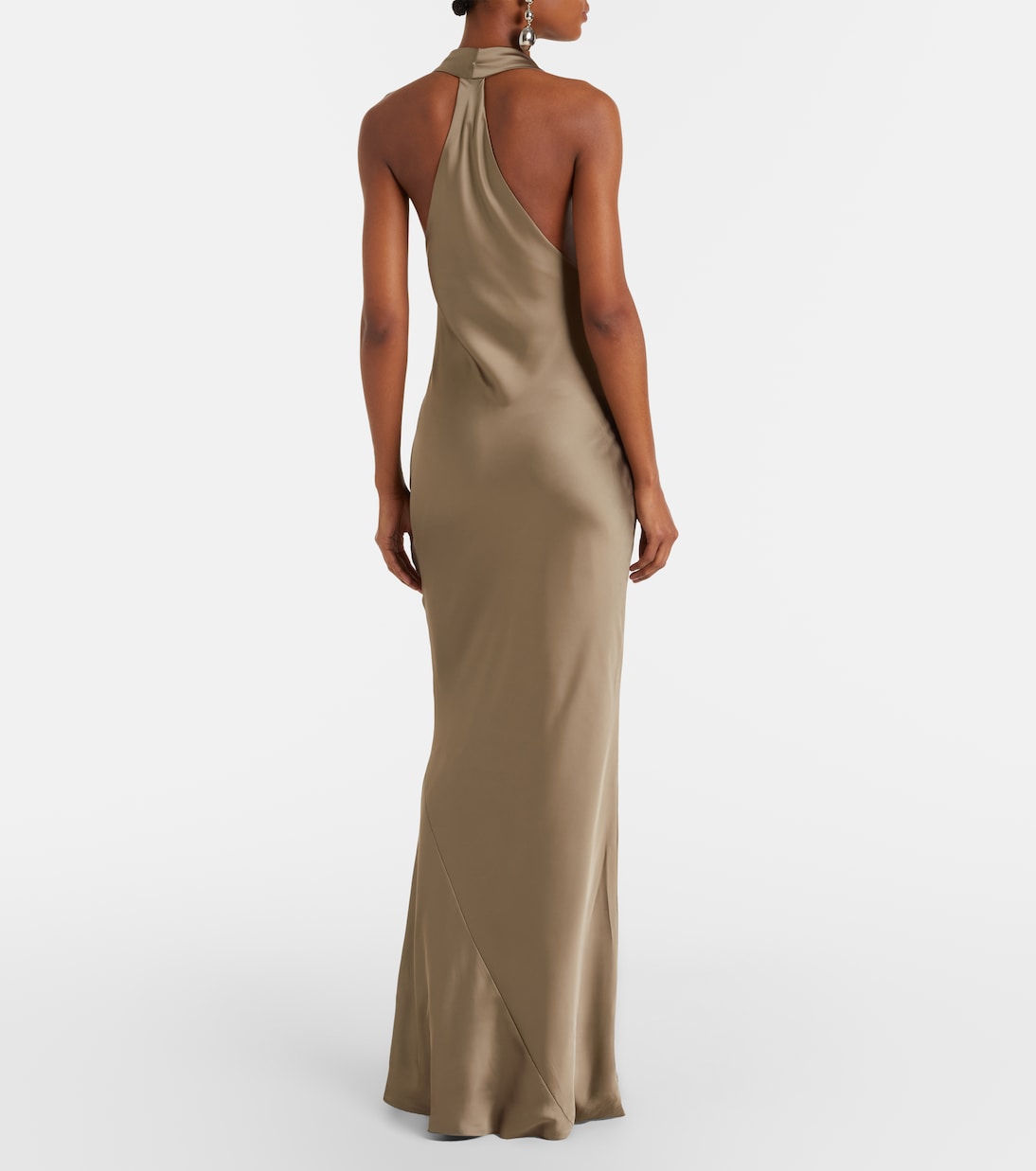 Abito lungo in raso halterneck | Norma Kamali