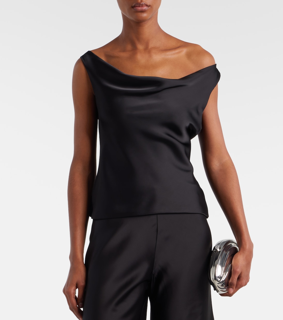 Maria不对称绉纱缎布上衣 | Norma Kamali