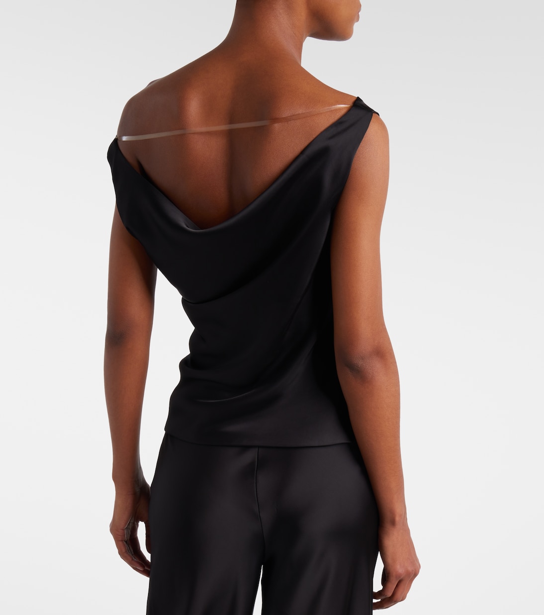 Maria不对称绉纱缎布上衣 | Norma Kamali