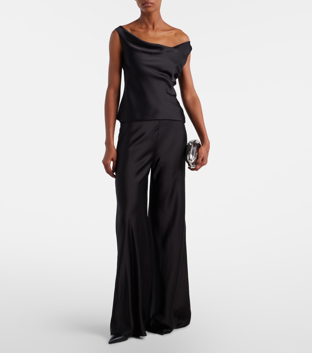 Maria不对称绉纱缎布上衣 | Norma Kamali