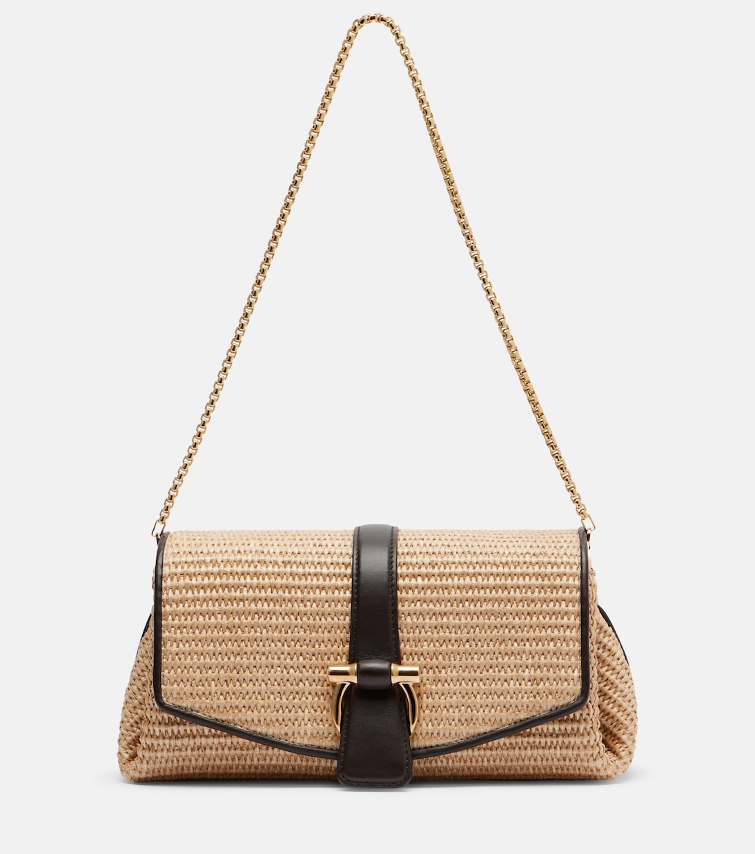 Ferragamo Mia Small raffia shoulder bag | Ferragamo