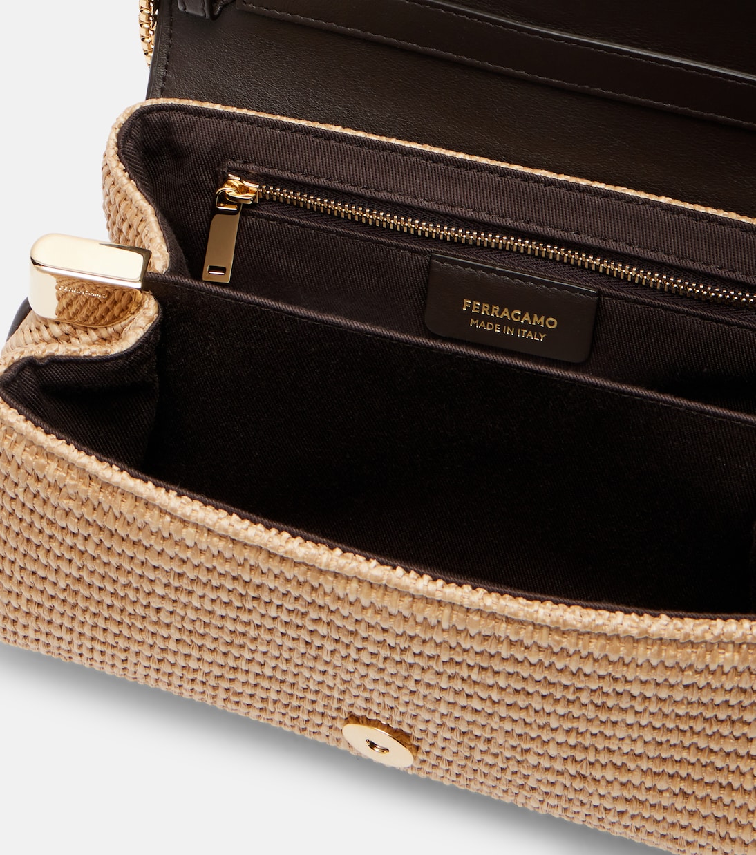 Ferragamo Mia Small raffia shoulder bag | Ferragamo