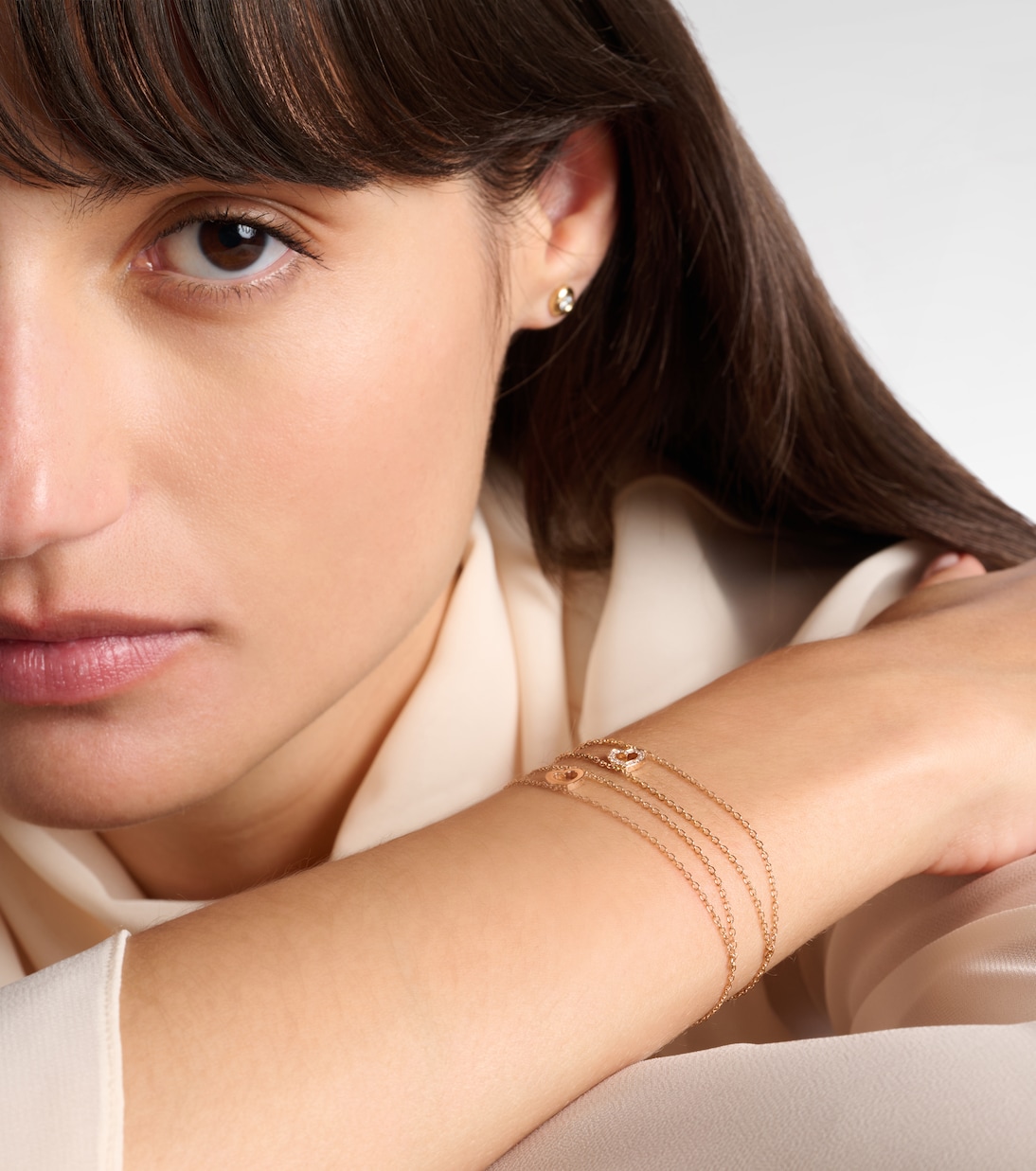 Letters 18kt rose gold bracelet with diamonds | Repossi