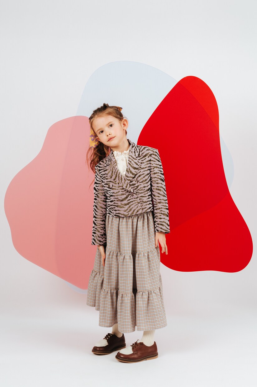 Houndstooth cotton and wool skirt | Paade Mode