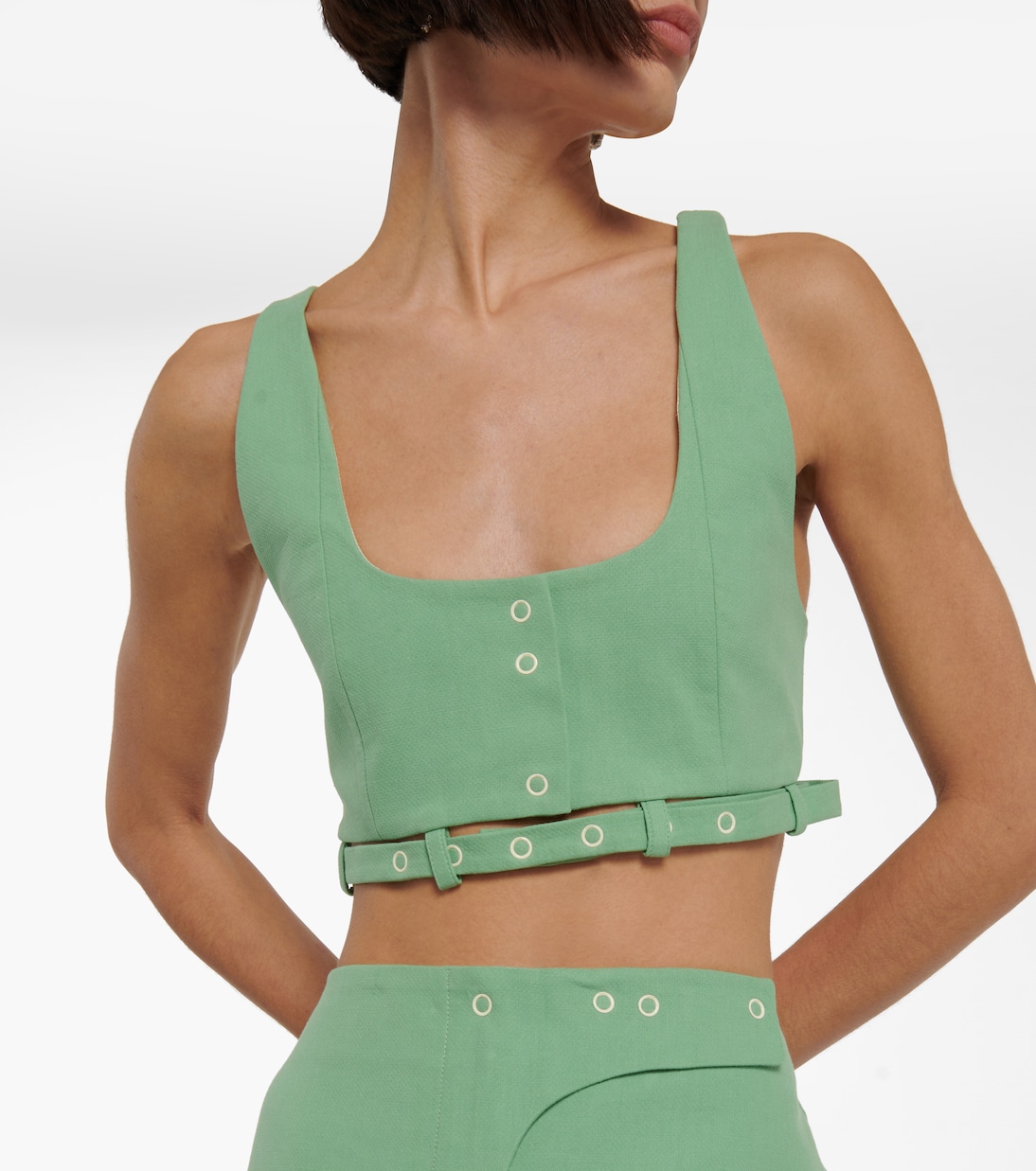 Cropped-Top aus Baumwoll-Canvas | Ganni