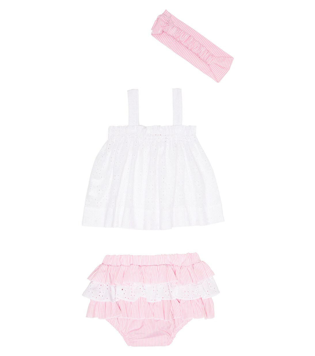 Bébé – Ensemble bandeau, top et culotte bloomer | Monnalisa
