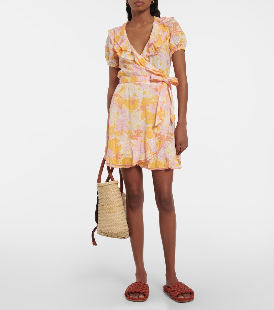 Robe portefeuille Aude à fleurs | Poupette St Barth