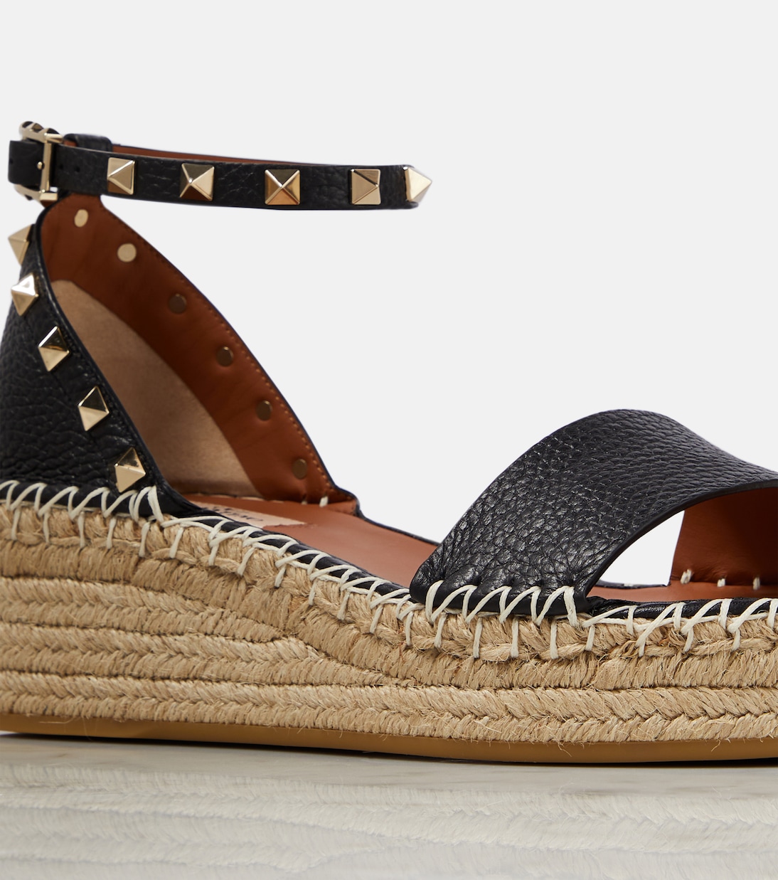 Espadrilles compensées Rockstud en cuir | Valentino Garavani