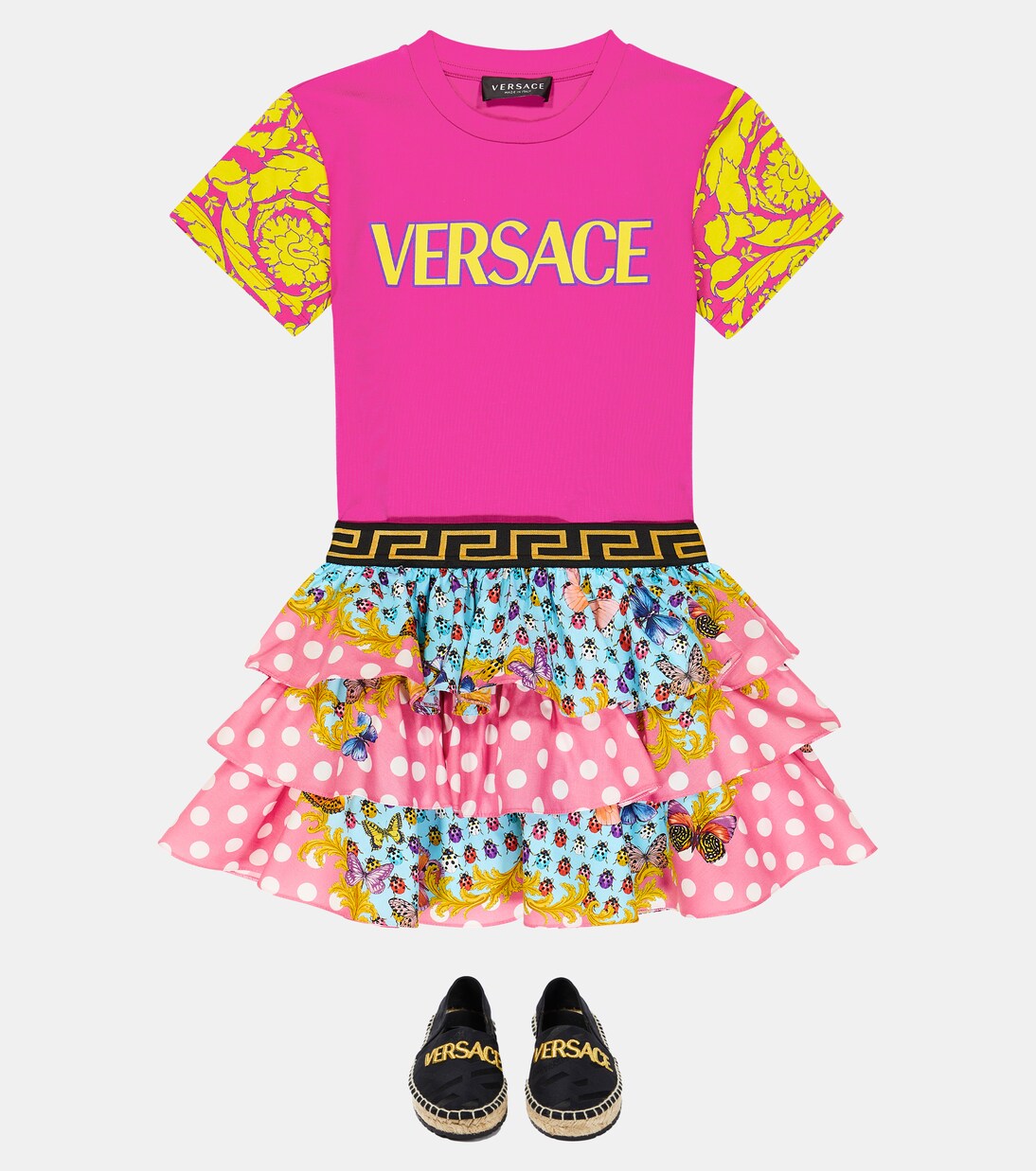 Butterflies printed cotton skirt | Versace Kids