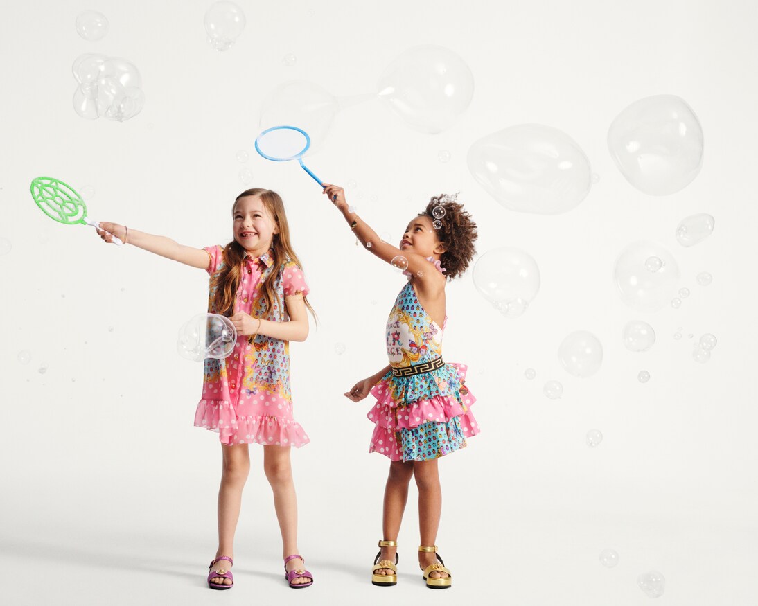 Butterflies printed cotton skirt | Versace Kids