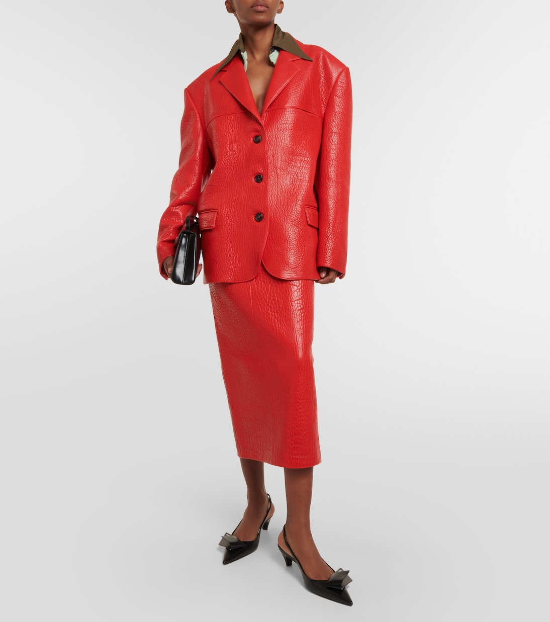 Leather pencil skirt | Prada