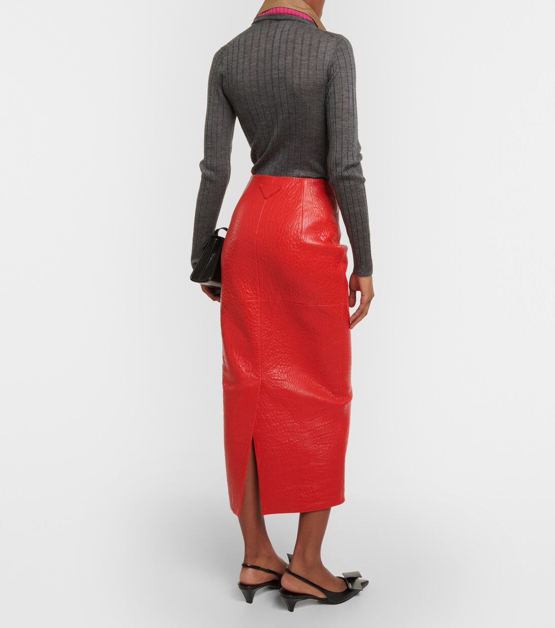 Leather pencil skirt | Prada