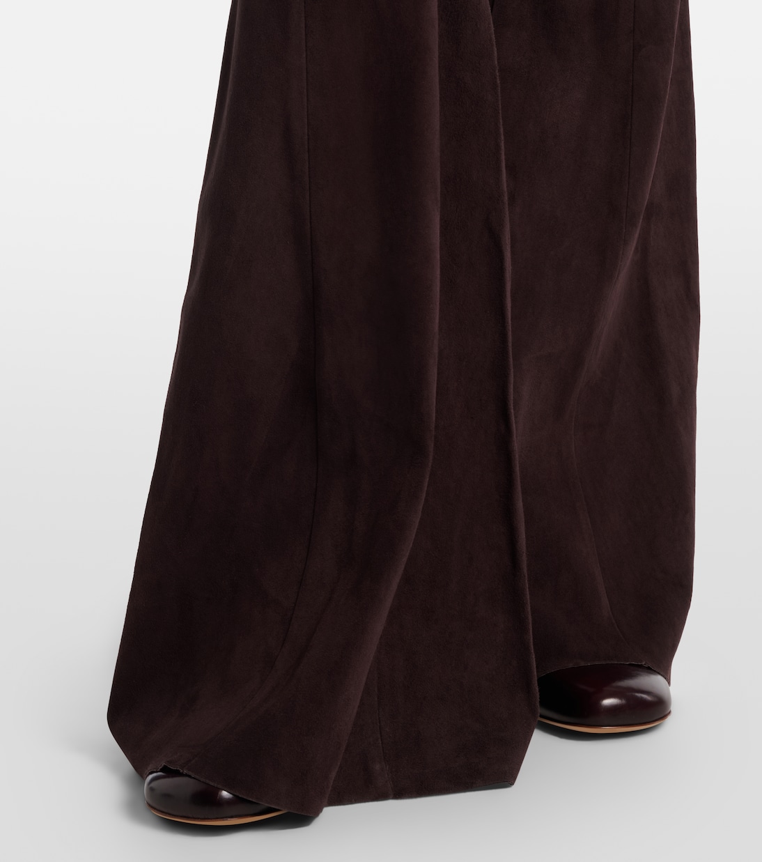 High-Rise-Schlaghose Cherilyn aus Veloursleder | Stouls