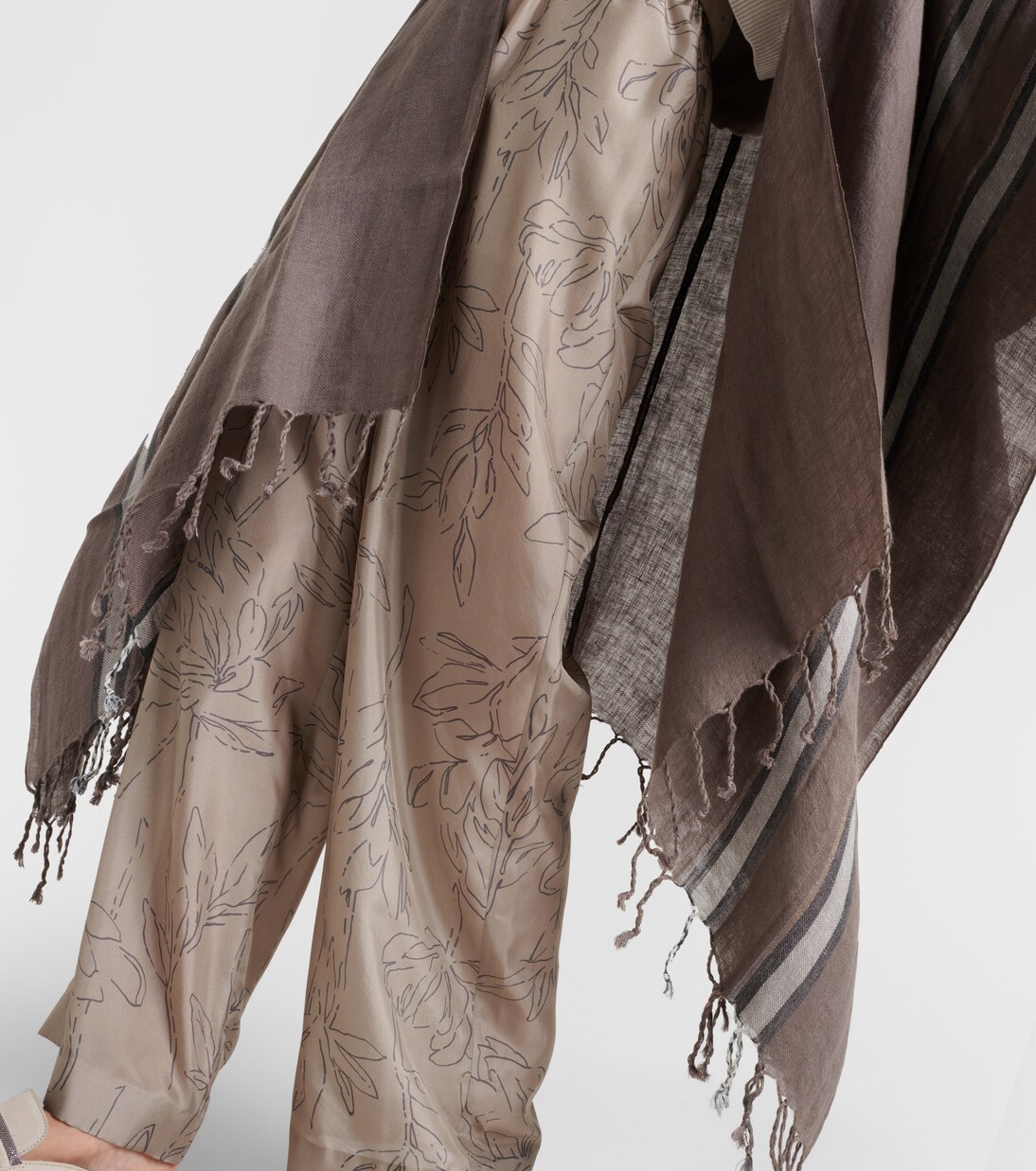 Capa de lino a rayas | Brunello Cucinelli