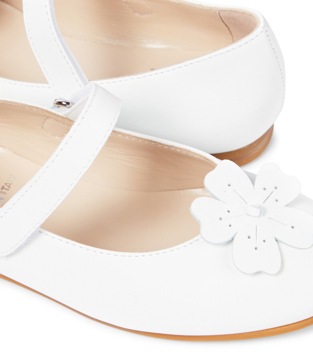Floral-appliqué leather Mary Jane flats | Il Gufo