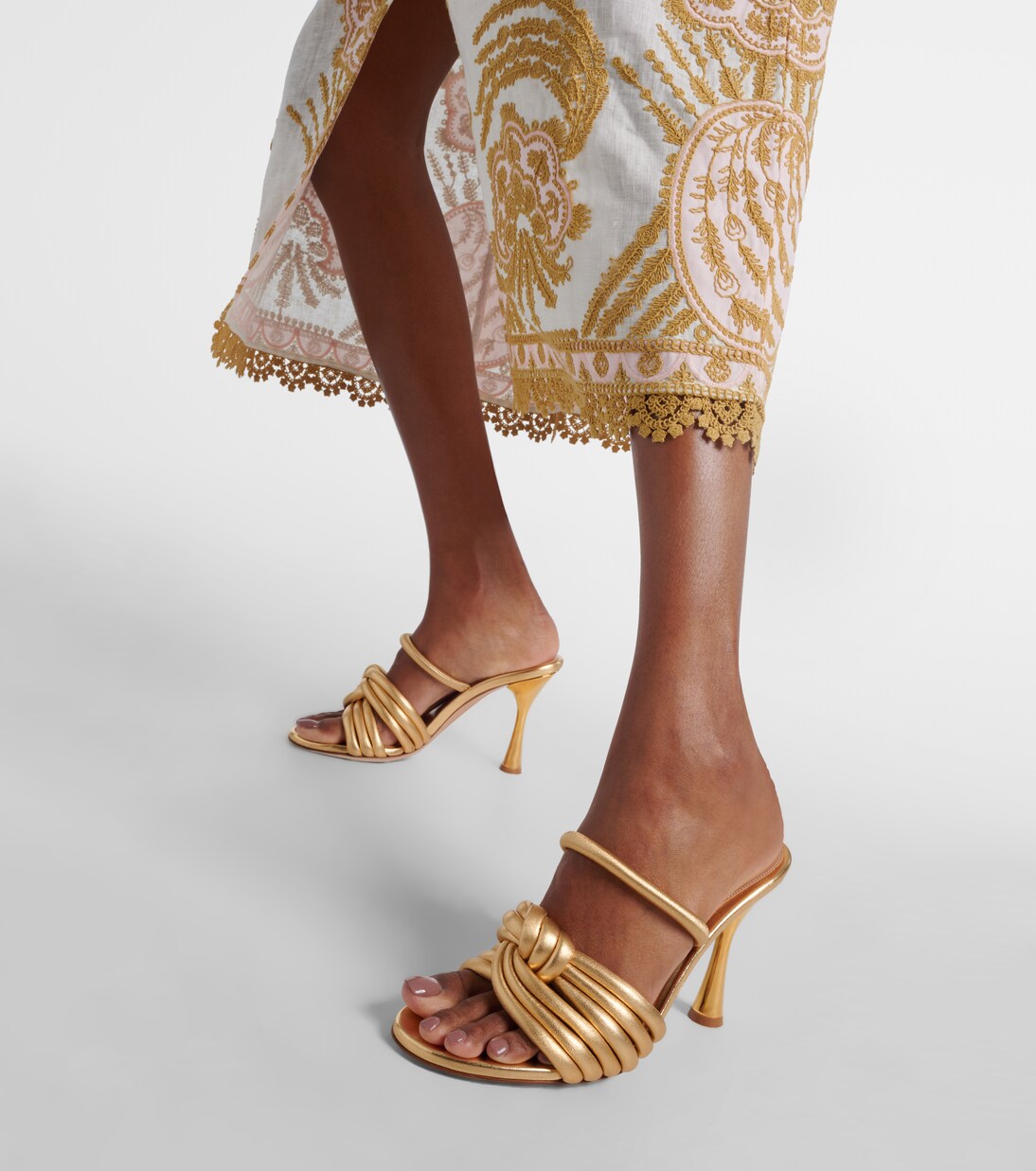 Sandalen Ottavia aus Metallic-Leder | Gianvito Rossi